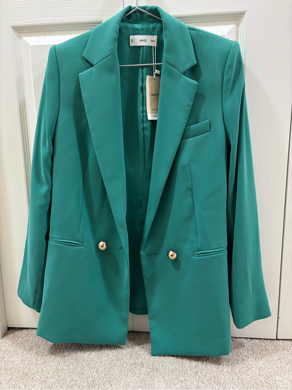 ✨NWT✨ Mango Green Double-Breasted Blazer (Small)